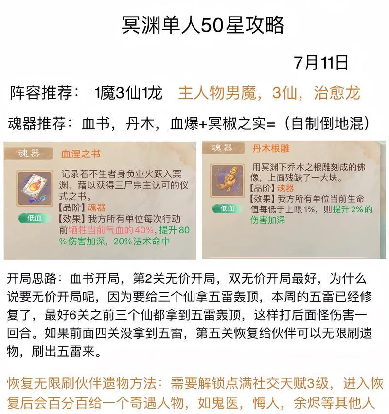 大话西游冥渊30层进入条件？需要满足哪些要求？