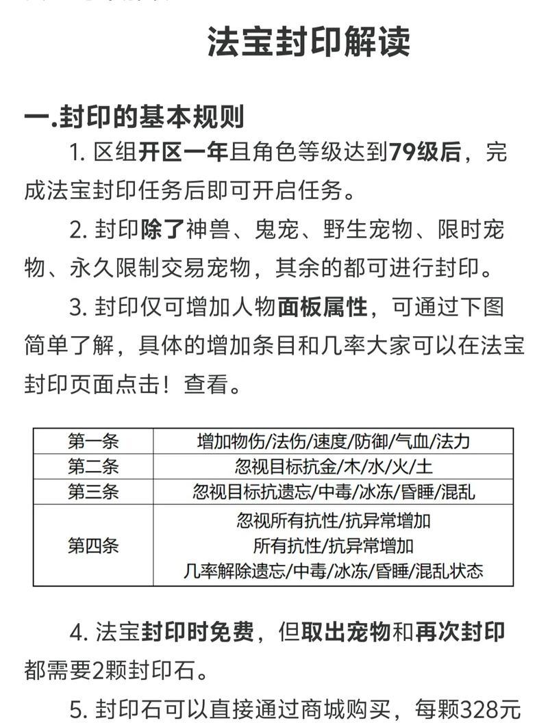 问道中法宝封印进宠物的步骤是什么？效果如何？