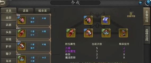 《诺亚传说》四大职业装备详解（千奇百怪的装备套路让你游刃有余）